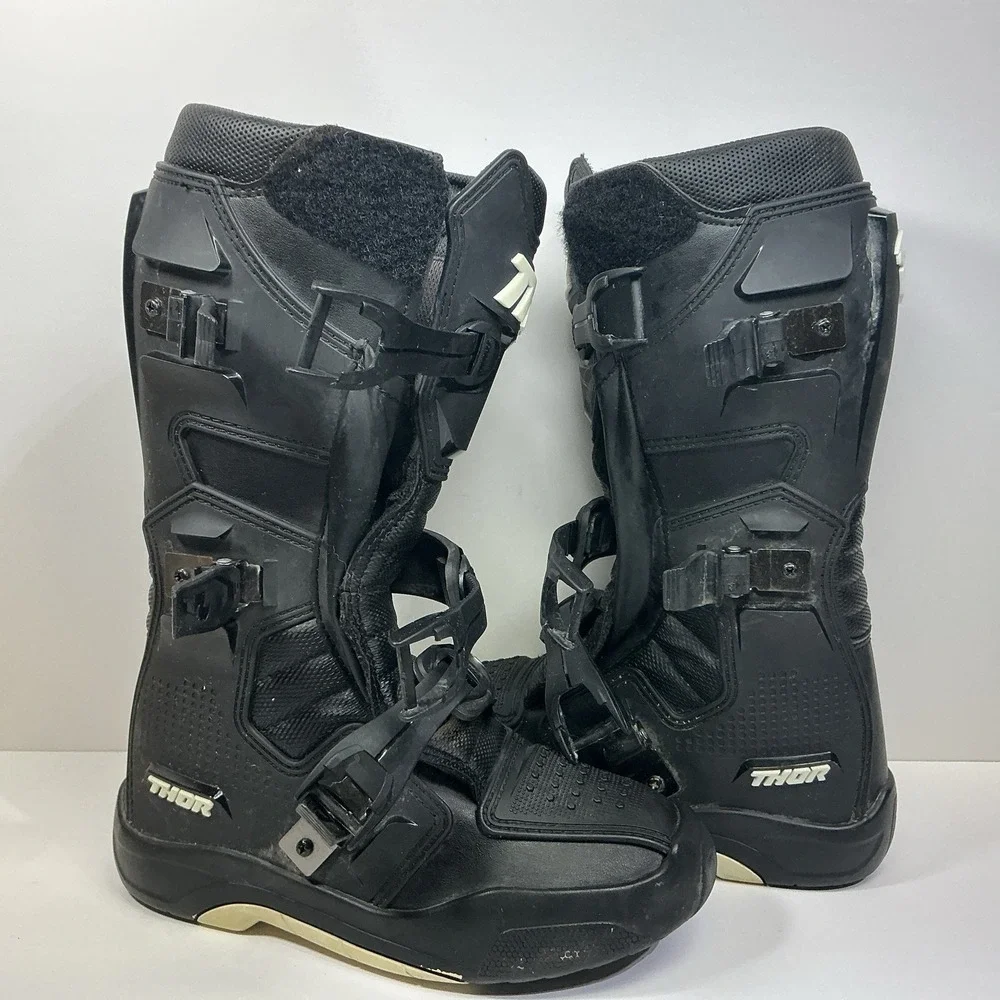 Thor Blitz XR Youth Size 4 Boots Black MX Motocross Off-Road Dirt Bike ATV
